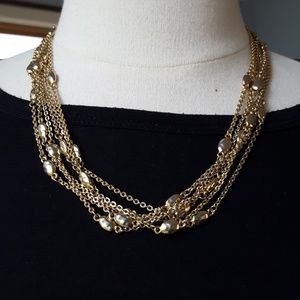 Multi-strand Gold Tone Necklace